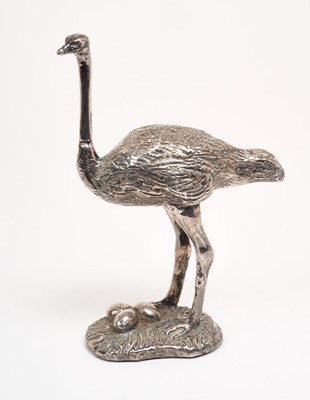 Lot 310 - Sterling silver filled model of an ostrich