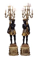 Lot 1361 - Decorative pair of Venetian-style Blackamoor...