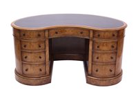 Lot 1362 - Gillows-style walnut kidney-shaped pedestal...