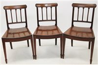 Lot 1367 - Set of six Regency mahogany dining chairs,...