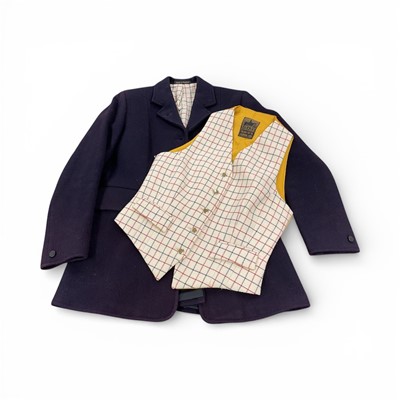 Lot 916 - Ladies' navy 'Pytchley' hunt coat together with a tattersall waistcoat with brass buttons