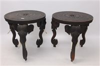 Lot 1383 - Pair of late 19th century Indian carved...