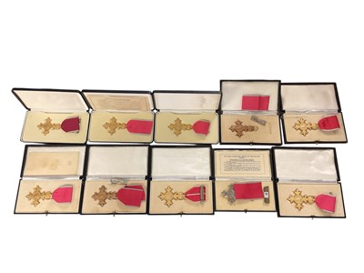 Lot 98 - Collection of ten replica / copy O.B.E. medals, in replica boxes, (10).