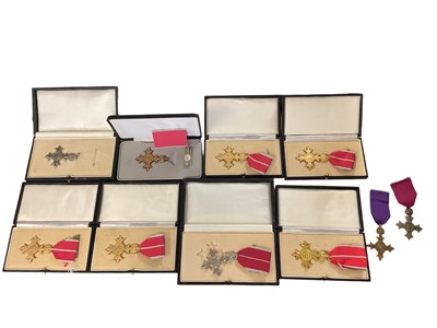 Lot 99 - Collection of ten replica / copy O.B.E. medals, in replica boxes, (10).