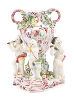 Lot 1 - Scarce 18th century Bow polychrome porcelain...
