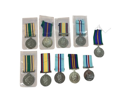 Lot 111 - Collection of ten replica / copy medals to include Rhodesia medal (x3), Iraq Reconstruction Service medal (x2), Gulf medal (x2), Accumulated Campaign Service medal (x3) medals, (10).
