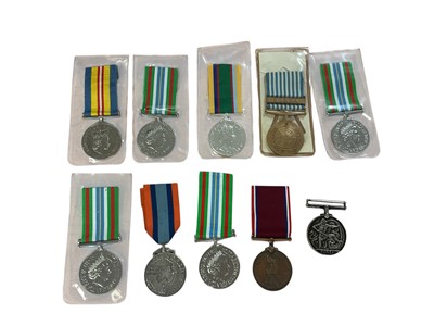Lot 112 - Collection of ten replica / copy medals to include South African Medal for Korea (x1), Korea medal (x1), United Nations Korea medal (x1), Canadian Volunteer Service Medal for Korea (x1) and Ebol...