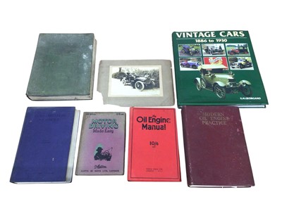 Lot 28 - Collection of early motoring items to include black and white photographs and early books (1 box).