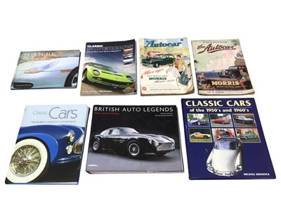 Lot 39 - Collection of assorted car related books and sales brochures, to include Land Rover sales brochures (1 box).