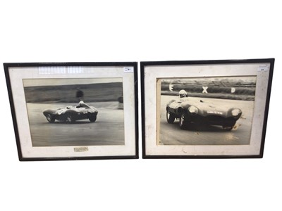 Lot 41 - Three large black and white photographs of racing D-Type Jaguars (2).