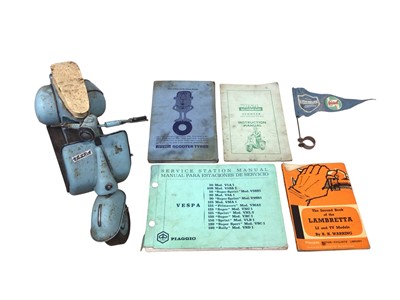 Lot 44 - Collection of scooter related items to include handbook, photographs and other items (1 box).