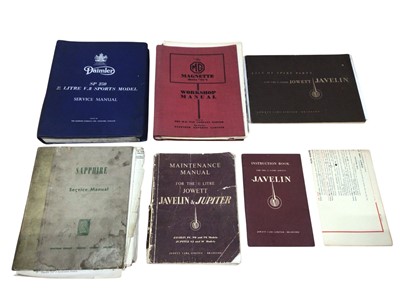 Lot 52 - Group of miscellaneous workshop manuals to include Daimler SP 250 (Dart) (1 box).