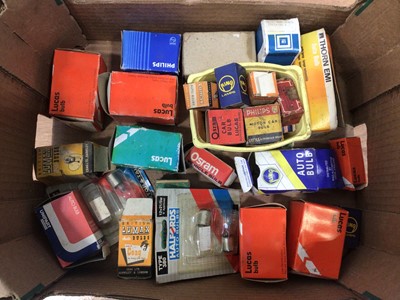 Lot 59 - Two boxes containing a selection of various car light bulbs (2 boxes).