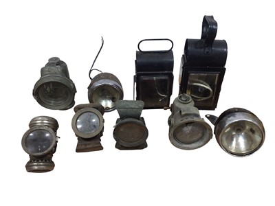 Lot 65 - Collection of vintage motorcycle and other lamps (1 box).