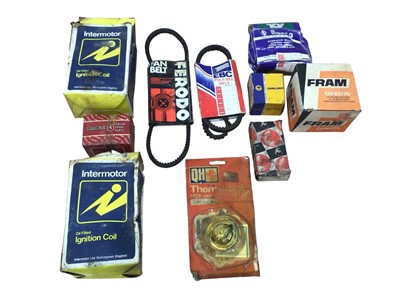 Lot 73 - Two boxes containing various motor factors parts and service items (2 boxes).