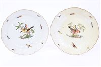 Lot 14 - Pair 19th century Meissen chargers with...