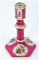 Lot 19 - Late 19th century Berlin porcelain candlestick...