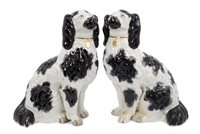 Lot 21 - Pair large Victorian Staffordshire King...