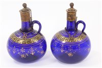 Lot 23 - Pair Victorian Bristol blue brandy and whisky...