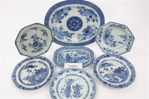 Lot 24 - Collection of 18th century Chinese export blue...