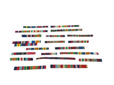 Lot 135 - Group of twenty mounted medal ribbons for First and Second World War campaign medals, (20).