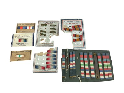 Lot 137 - Group of mounted medal ribbons for First and Second World War campaign medals, with original card backings (qty).