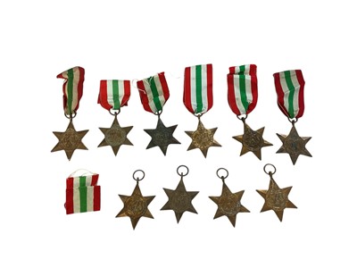 Lot 140 - Collection of ten Second World War Italy Stars (some with ribbons), (10).