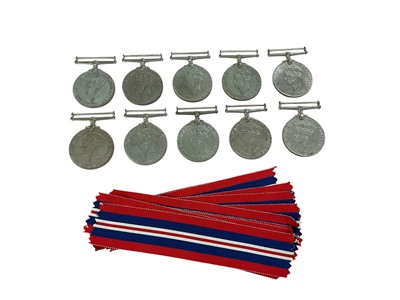 Lot 152 - Collection of ten Second World War Defence medals (most with medal ribbons), (10).