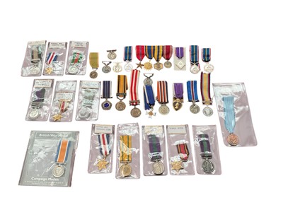 Lot 163 - Collection of various miniature medals to include First World War campaign medals and American medals, (Qty).