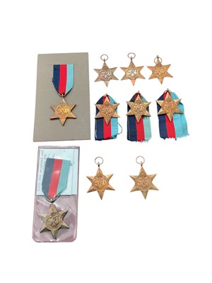 Lot 177 - Collection of ten Second World War 1939 - 1945 Stars (some with ribbons), (10).