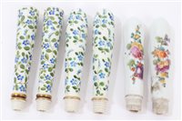 Lot 37 - Pair 18th century Continental porcelain knife...