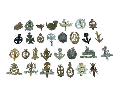 Lot 194 - Collection of approximately thirty British Military cap badges to include London Rifle Brigade and Durham Light Infantry, (30).