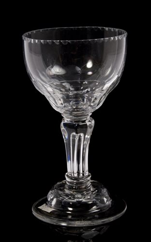 Lot 39 - Mid-18th century sweetmeat glass with faceted...