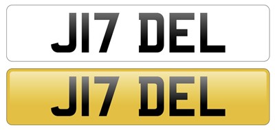 Lot 177 - Cherished registration J17 DEL, held on a retention document.