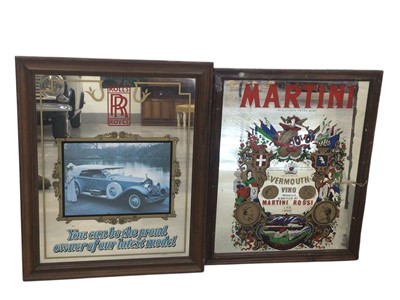 Lot 89 - Rolls Royce advertising mirror, another advertising mirror and 3D car sign (3).