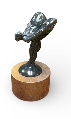 Lot 13 - Rolls-Royce Black label Ghost Spirit of Ecstasy mascot with black finish, 9cm.