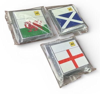 Lot 164 - Three unused AA members badges for England, Scotland and Wales, (3).