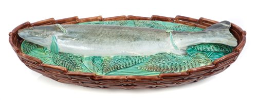 Lot 80 - Victorian George Jones Majolica fish dish and...