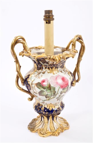 Lot 84 - Victorian Samuel Alcock vase converted to...