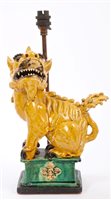 Lot 85 - Chinese Dog of Fo with yellow glaze and green...