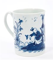 Lot 89 - 18th century Worcester blue and white Gardener...