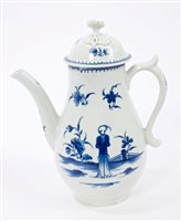 Lot 92 - 18th century Worcester blue and white coffee...