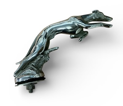 Lot 178 - 1930's Chromium plated car mascot in the form of a greyhound, 16.5cm in overall length.