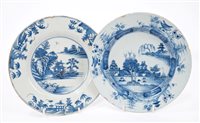 Lot 103 - Two 18th century English Delft blue and white...