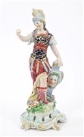 Lot 117 - 18th century Bow porcelain figure of Minerva...