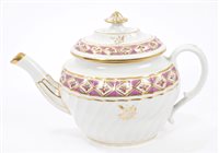 Lot 118 - Early 19th century Coalport oval teapot and...