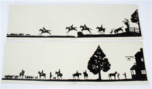 Lot 947 - E. M. Machin, pair of hunting silhouettes -...