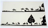 Lot 947 - E. M. Machin, pair of hunting silhouettes -...