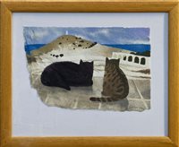 Lot 1133 - *Mary Fedden (1915 - 2012), watercolour - Cats...