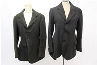 Lot 889 - Two vintage black hunting coats, together with...